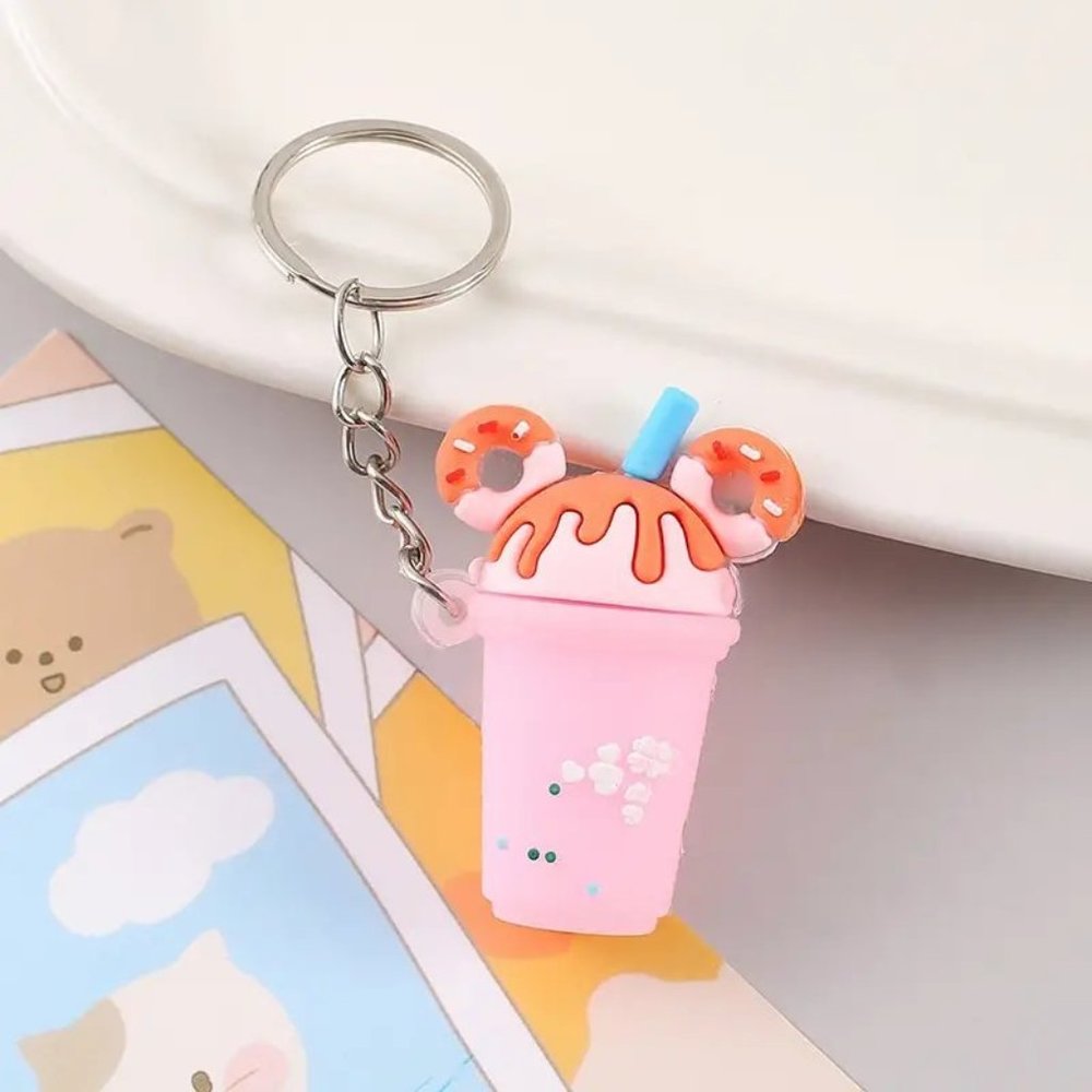 ⭐️NWT Pink Milkshake Keychain Bag Charm Keychain